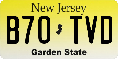 NJ license plate B70TVD
