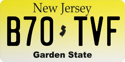 NJ license plate B70TVF