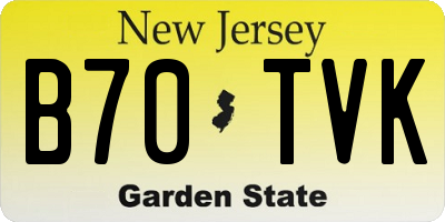 NJ license plate B70TVK