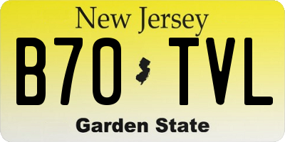 NJ license plate B70TVL