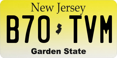 NJ license plate B70TVM