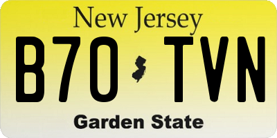NJ license plate B70TVN