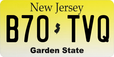 NJ license plate B70TVQ