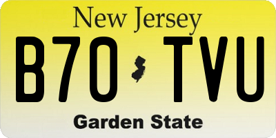 NJ license plate B70TVU