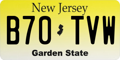 NJ license plate B70TVW