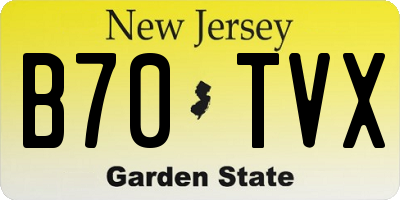 NJ license plate B70TVX