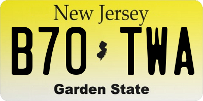 NJ license plate B70TWA