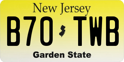 NJ license plate B70TWB