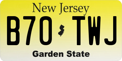 NJ license plate B70TWJ