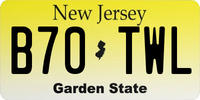 NJ license plate B70TWL