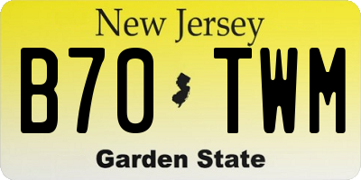 NJ license plate B70TWM