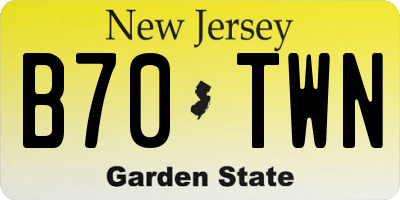 NJ license plate B70TWN