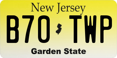 NJ license plate B70TWP