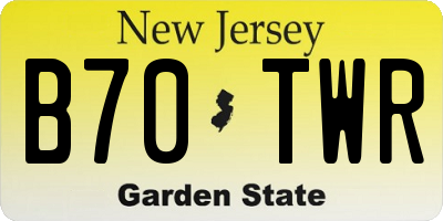 NJ license plate B70TWR