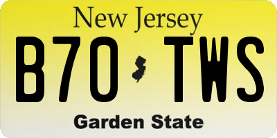 NJ license plate B70TWS