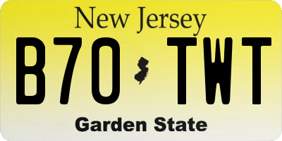 NJ license plate B70TWT