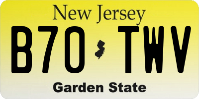 NJ license plate B70TWV