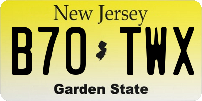 NJ license plate B70TWX