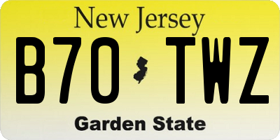 NJ license plate B70TWZ