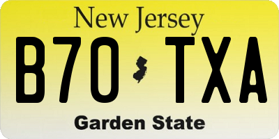 NJ license plate B70TXA