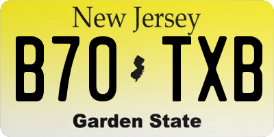 NJ license plate B70TXB