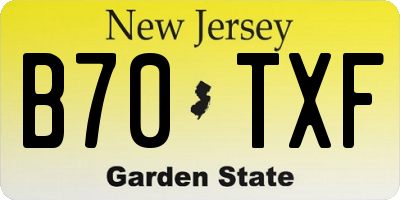 NJ license plate B70TXF