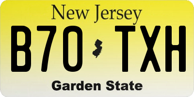 NJ license plate B70TXH