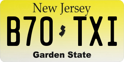 NJ license plate B70TXI