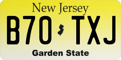 NJ license plate B70TXJ