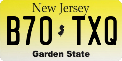 NJ license plate B70TXQ