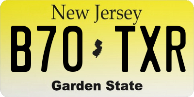 NJ license plate B70TXR