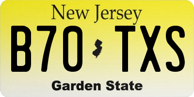 NJ license plate B70TXS