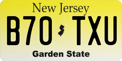 NJ license plate B70TXU