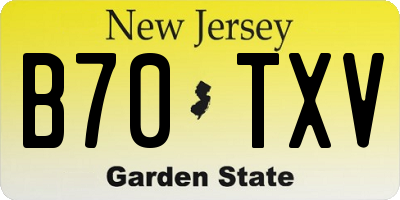 NJ license plate B70TXV
