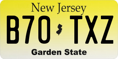 NJ license plate B70TXZ