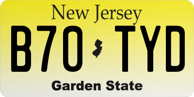 NJ license plate B70TYD