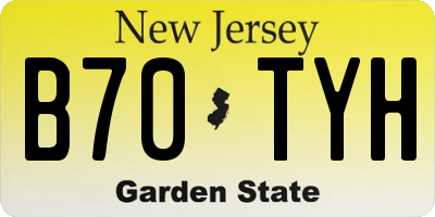 NJ license plate B70TYH