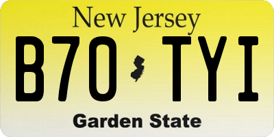 NJ license plate B70TYI