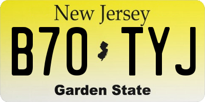 NJ license plate B70TYJ