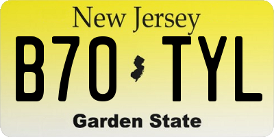 NJ license plate B70TYL