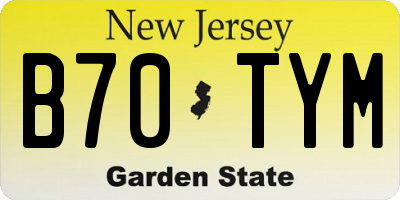 NJ license plate B70TYM