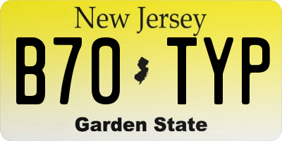 NJ license plate B70TYP