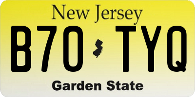 NJ license plate B70TYQ