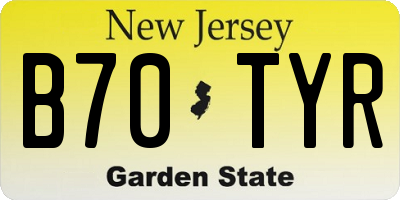 NJ license plate B70TYR