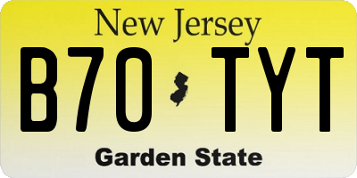 NJ license plate B70TYT
