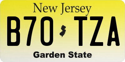 NJ license plate B70TZA