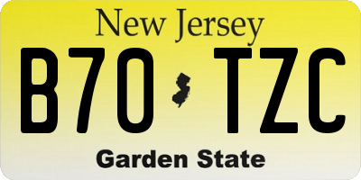 NJ license plate B70TZC
