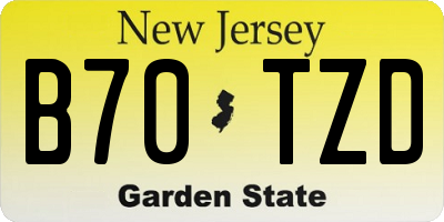 NJ license plate B70TZD