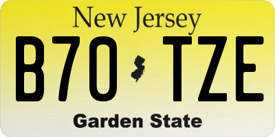 NJ license plate B70TZE