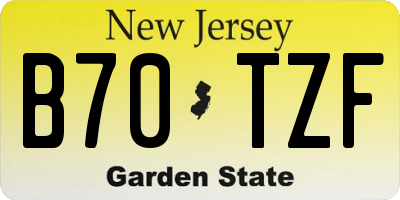 NJ license plate B70TZF